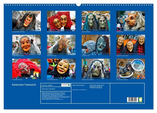 Produktbild: Karlsruher Fastnacht (Wandkalender 2027 DIN A2 quer), CALVENDO Monatskalender