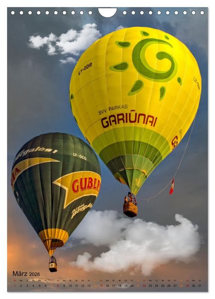 Produktbild: Ballon fahren - mein Traum (Wandkalender 2026 DIN A4 hoch), CALVENDO Monatskalender