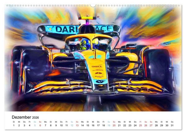 Produktbild: Formel 1 kreativ - Digital Art von Jean-Louis Glineur (hochwertiger Premium Wandkalender 2026 DIN A2 quer), Kunstdruck in Hochglanz