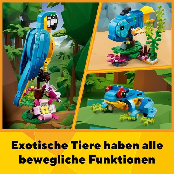 LEGO Creator 3in1 31136 Exotischer Papagei Tier-Spielzeug-Set