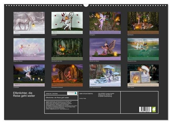 Produktbild: Elfenlichter, die Reise geht weiter (Wandkalender 2026 DIN A2 quer), CALVENDO Monatskalender