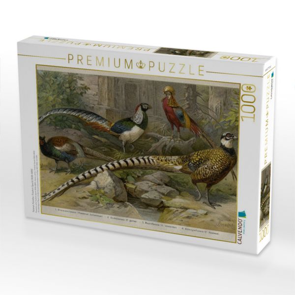 Produktbild: CALVENDO Puzzle Fasanen, K&uuml;nstler: Friedrich Specht (1839-1909) | 1000 Teile Lege-Gr&ouml;&szlig;e 64x48cm Foto-Puzzle f&uuml;r gl&uuml;ckliche Stunden