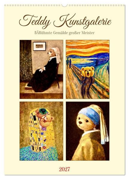 Produktbild: Teddy Kunstgalerie (Wandkalender 2027 DIN A2 hoch), CALVENDO Monatskalender