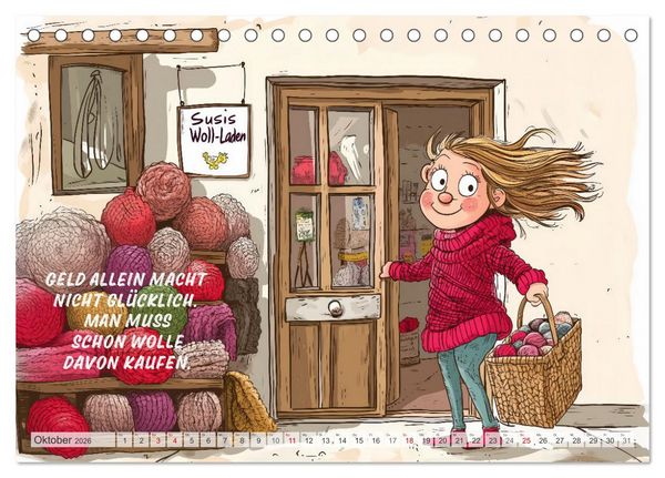 Produktbild: Wollfieber (Tischkalender 2026 DIN A5 quer), CALVENDO Monatskalender
