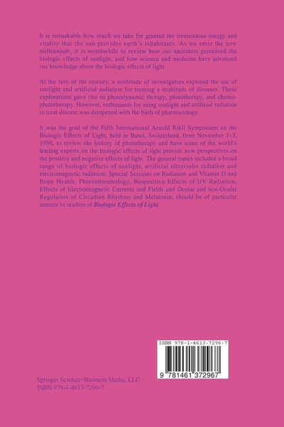 Produktbild: Biologic Effects of Light 1998