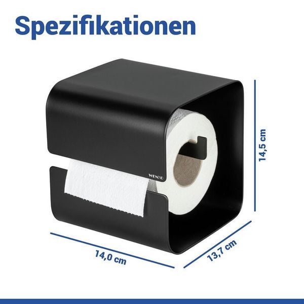 Produktbild: Turbo-Loc&reg; Toilettenpapierhalter Mod. Lizan Schwarz, Befestigen ohne Bohren