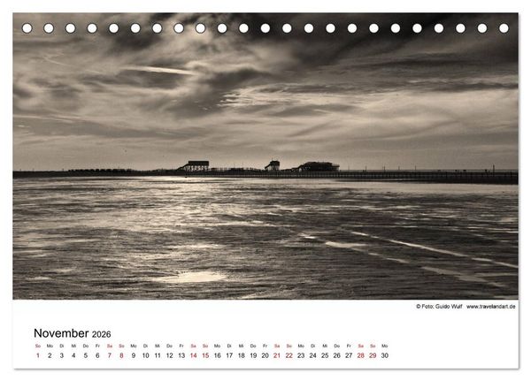Produktbild: Sankt Peter-Ording. Ein Traum an der Nordsee (Tischkalender 2026 DIN A5 quer), CALVENDO Monatskalender