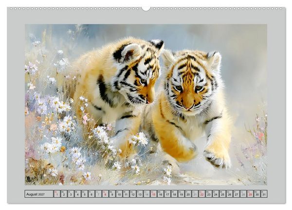 Produktbild: Tigerbabys. Kleine J&auml;ger erkunden die Welt (Wandkalender 2027 DIN A2 quer), CALVENDO Monatskalender