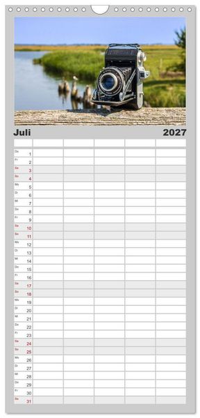 Produktbild: Familienplaner 2027 - Alte Fotoapparate, Augenzeugen der Zeit mit 5 Spalten (Wandkalender, 21 x 45 cm) CALVENDO