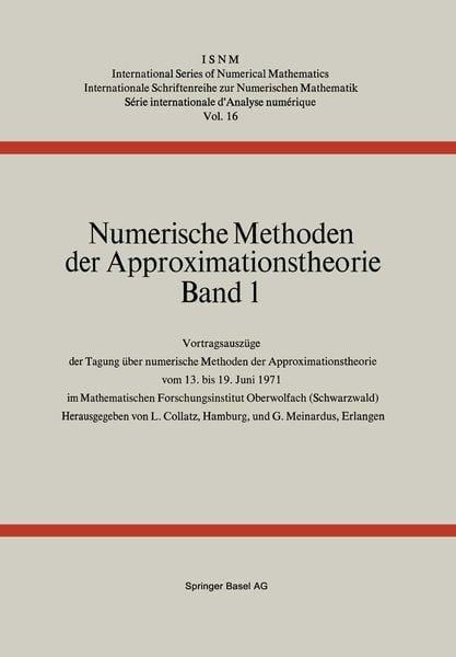 Numerische Methoden der Approximationstheorie, Taschenbuch von Collatz , Meinardus, Springer Basel, 9783034859530
