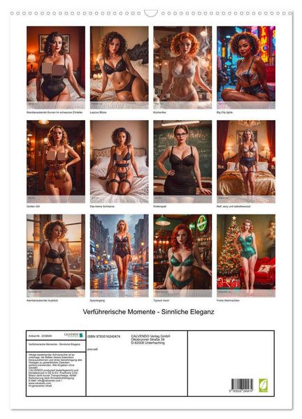 Produktbild: Verf&uuml;hrerische Momente - Sinnliche Eleganz (Wandkalender 2026 DIN A2 hoch), CALVENDO Monatskalender