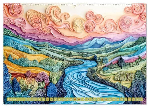 Produktbild: Kunstvolle Horizonte (hochwertiger Premium Wandkalender 2026 DIN A2 quer), Kunstdruck in Hochglanz
