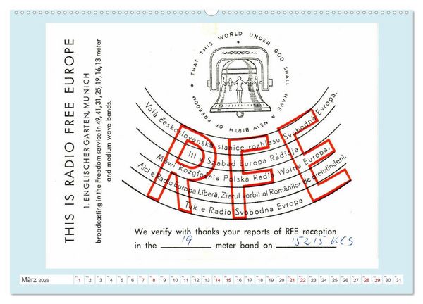 Produktbild: Rundfunk in Deutschland - Historische QSL-Karten (Wandkalender 2026 DIN A2 quer), CALVENDO Monatskalender
