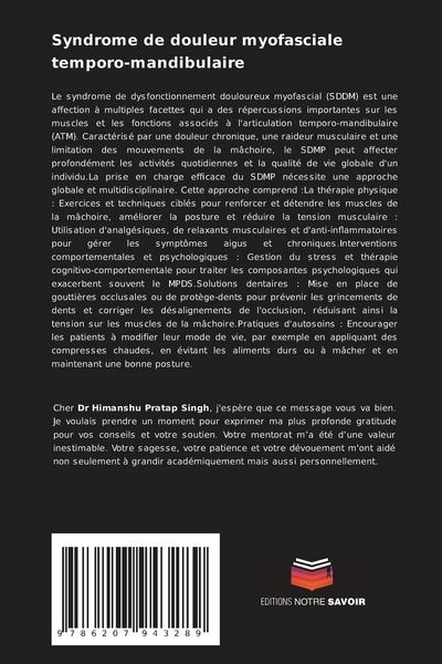 Produktbild: Syndrome de douleur myofasciale temporo-mandibulaire