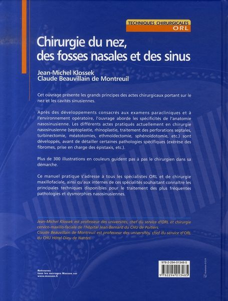 Produktbild: Chirurgie du Nez, des Fosses Nasales et des Sinus