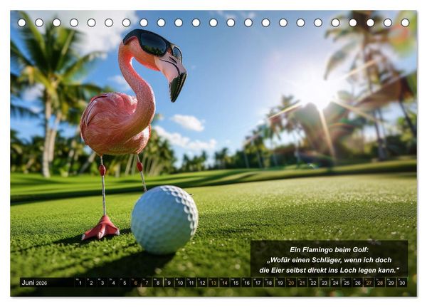 Produktbild: Der tierisch lustige Golfkalender (Tischkalender 2026 DIN A5 quer), CALVENDO Monatskalender