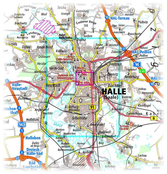 Produktbild: Publicpress Stadtplan Halle (Saale) 1:14.000