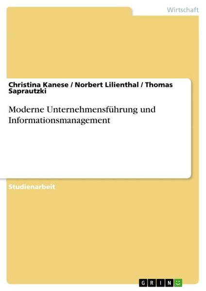 Produktbild: Moderne Unternehmensf&uuml;hrung und Informationsmanagement