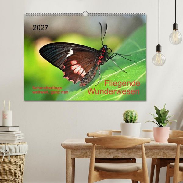Produktbild: Fliegende Wunderwesen. Schmetterlinge weltweit, ganz nah (Wandkalender 2027 DIN A2 quer), CALVENDO Monatskalender