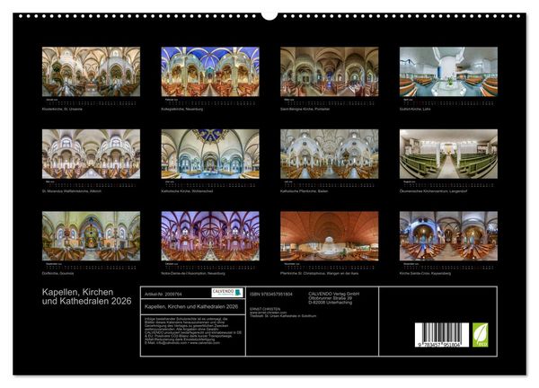 Produktbild: Kapellen, Kirchen und Kathedralen 2026 (hochwertiger Premium Wandkalender 2026 DIN A2 quer), Kunstdruck in Hochglanz