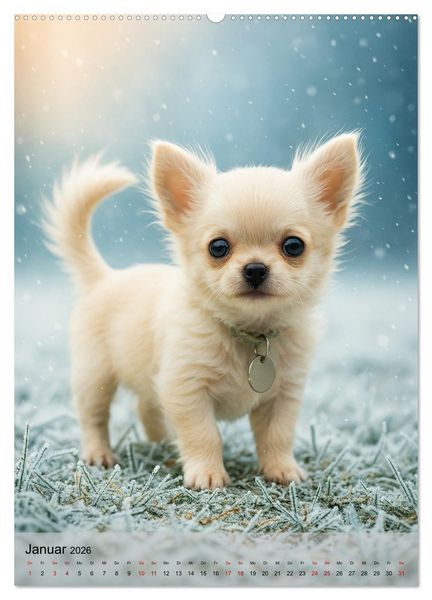Produktbild: Chihuahua Diamonds &ndash; Magic Moments mit unseren sch&ouml;nsten Welpen aller Zeiten (Wandkalender 2026 DIN A2 hoch), CALVENDO Monatskalender