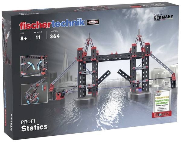 Fischertechnik 564071 - PROFI Statics, 11 Modelle, 364 Bauteile, Konstruktionsbaukasten