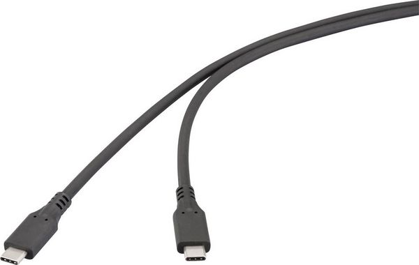 Produktbild: Renkforce USB-Kabel USB4&reg; USB-C&reg; Stecker 1.00m Schwarz RF-6830438