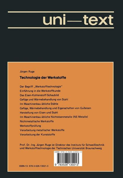 Produktbild: Technologie der Werkstoffe