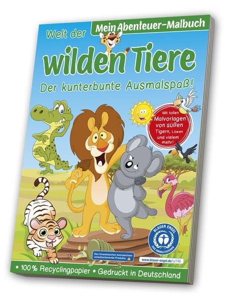 Produktbild: Malbuch Blauer Engel: Wilde Tiere