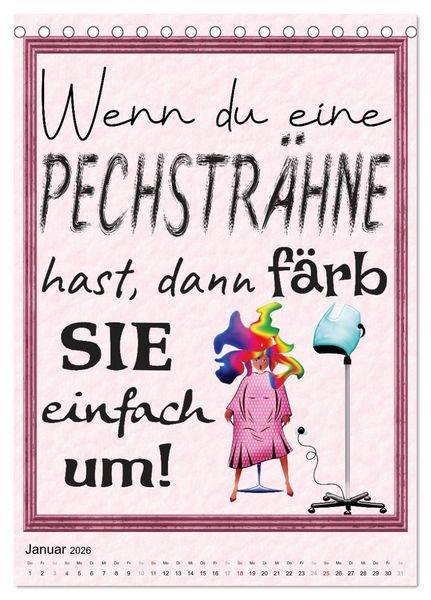 Produktbild: Friseur-Spr&uuml;che (Tischkalender 2026 DIN A5 hoch), CALVENDO Monatskalender