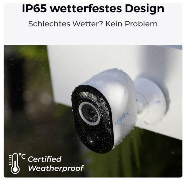 Produktbild: Reolink Argus Series B330 WLAN IP &Uuml;berwachungskamera 2880 x 1616 Pixel