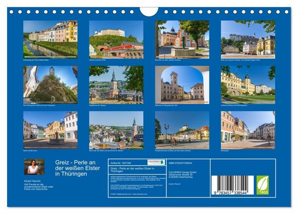 Produktbild: Greiz - Perle an der wei&szlig;en Elster in Th&uuml;ringen (Wandkalender 2026 DIN A4 quer), CALVENDO Monatskalender