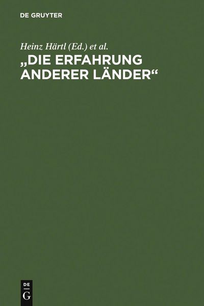 Produktbild: "Die Erfahrung anderer L&auml;nder"