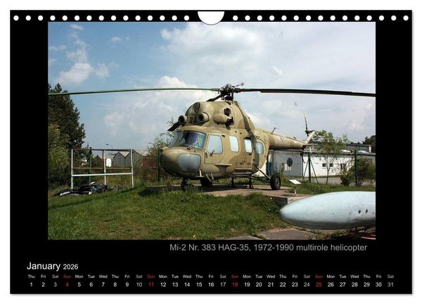 Produktbild: Airplanes and Helicopters of NVA 1957 - 1991 (Wall Calendar 2026 DIN A4 landscape), CALVENDO 12 Month Wall Calendar