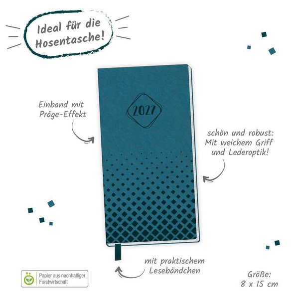 Produktbild: TR&Ouml;TSCH - Taschenterminer Soft Touch Petrol 2027