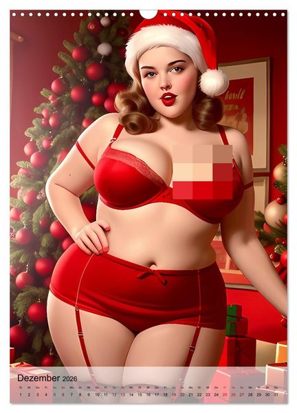 Produktbild: Pin up Girls Hei&szlig;e Kurven mit Retro Charme (Wandkalender 2026 DIN A3 hoch), CALVENDO Monatskalender