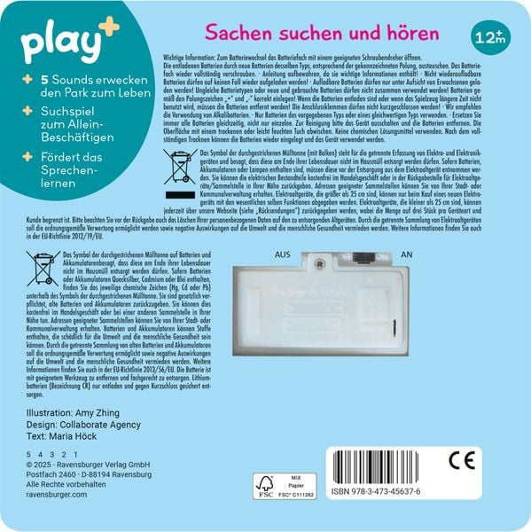 Produktbild: Play+ Mein allererstes Soundbuch Im Park - ab 12 Monate