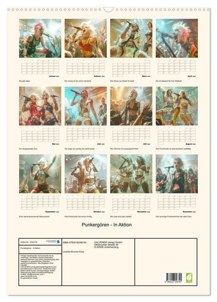 Produktbild: Punkerg&ouml;ren - In Aktion (Wandkalender 2026 DIN A2 hoch), CALVENDO Monatskalender