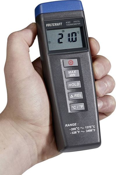 Produktbild: VOLTCRAFT K101 Temperatur-Messger&auml;t -200 - +1370&deg;C F&uuml;hler-Typ K