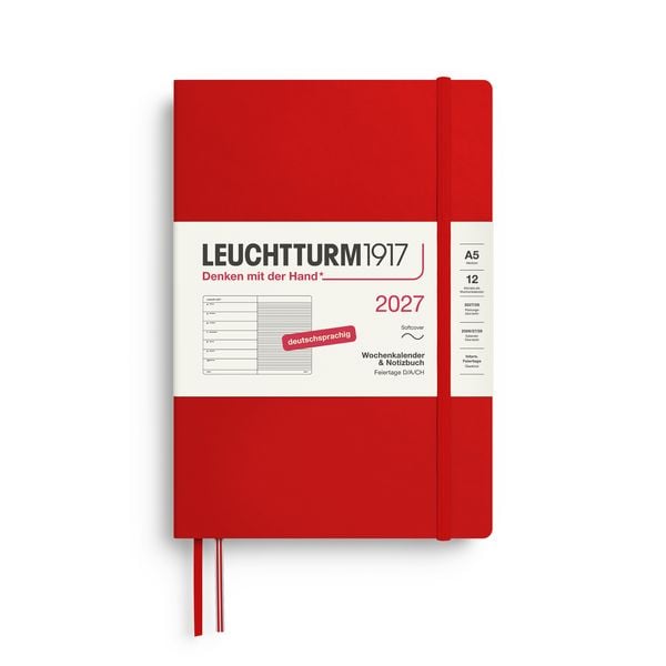 Produktbild: Wochenkalender & Notizbuch Medium (A5) 2027, Softcover, Cherry, Deutsch