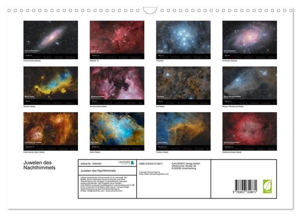 Produktbild: Juwelen des Nachthimmels (Wandkalender 2026 DIN A3 quer), CALVENDO Monatskalender