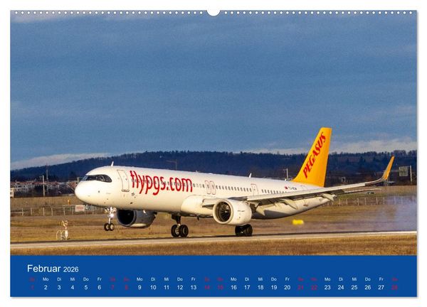Produktbild: Besondere Flugzeuge am Flughafen Stuttgart (hochwertiger Premium Wandkalender 2026 DIN A2 quer), Kunstdruck in Hochglanz