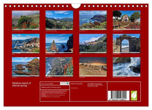Produktbild: Madeira island of eternal spring (Wall Calendar 2026 DIN A4 landscape), CALVENDO 12 Month Wall Calendar