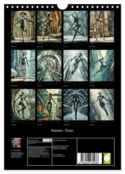 Produktbild: Roboter - Diven (Wandkalender 2026 DIN A4 hoch), CALVENDO Monatskalender