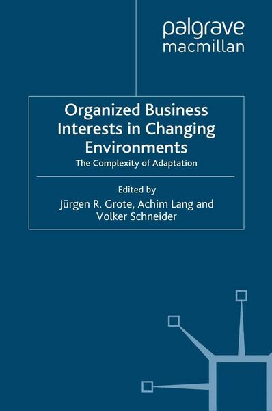 Produktbild: Organized Business Interests in Changing Environments