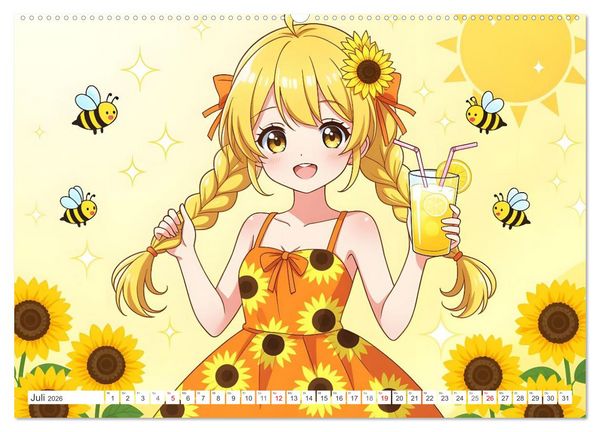 Produktbild: Kawaii Traumwelten (Wandkalender 2026 DIN A2 quer), CALVENDO Monatskalender