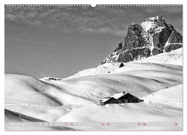 Produktbild: Arlberg black and white (hochwertiger Premium Wandkalender 2026 DIN A2 quer), Kunstdruck in Hochglanz