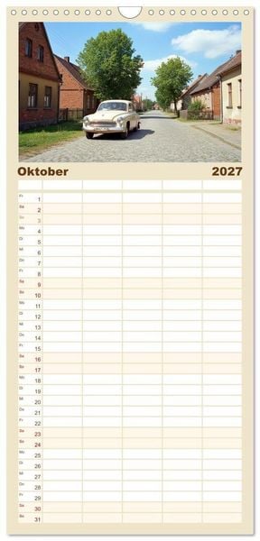 Produktbild: Familienplaner 2027 - Der Stolz vergangener Zeiten mit 5 Spalten (Wandkalender, 21 x 45 cm) CALVENDO