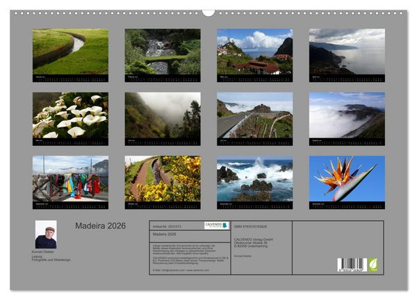 Produktbild: Madeira 2026 (Wandkalender 2026 DIN A2 quer), CALVENDO Monatskalender