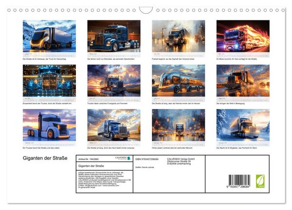 Produktbild: Giganten der Stra&szlig;e (Wandkalender 2026 DIN A3 quer), CALVENDO Monatskalender